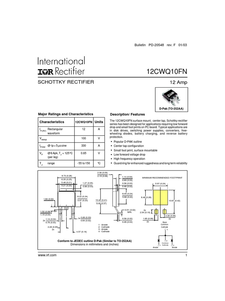 12cwq10fn Schokkty Rectifier | PDF | Rectifier | Capacitor