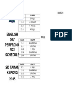 English DAY Perfroma NCE Schedule SK Taman Kepong 2015: Date Class