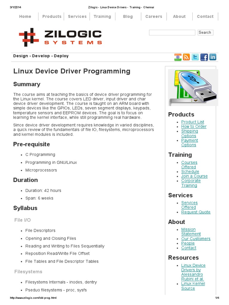 Zilogic - Linux Device Drivers - Training - Chennai | PDF | Device ...