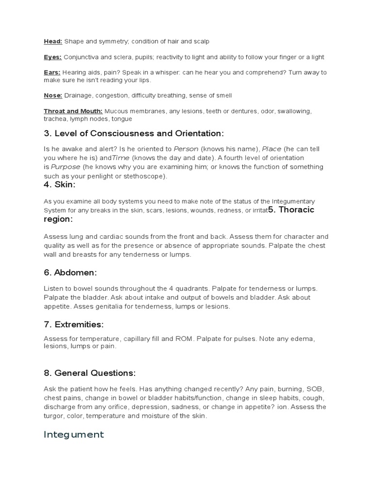 Comprehensive Physical Assessment Guide | PDF
