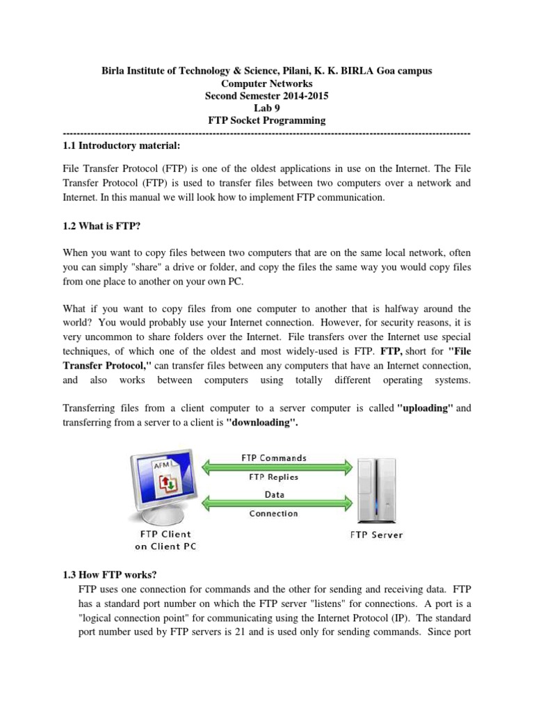 Lab9 FTP Manual | PDF | File Transfer Protocol | Port (Computer Networking)