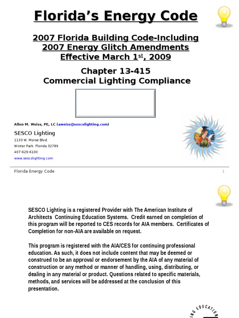 2010 Florida Lighting Energy Code Lighting Building Code
