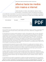 Una Mirada Reflexiva Hacia Los Medios de Comunicación Masiva e Internet - Recursos Educ PDF