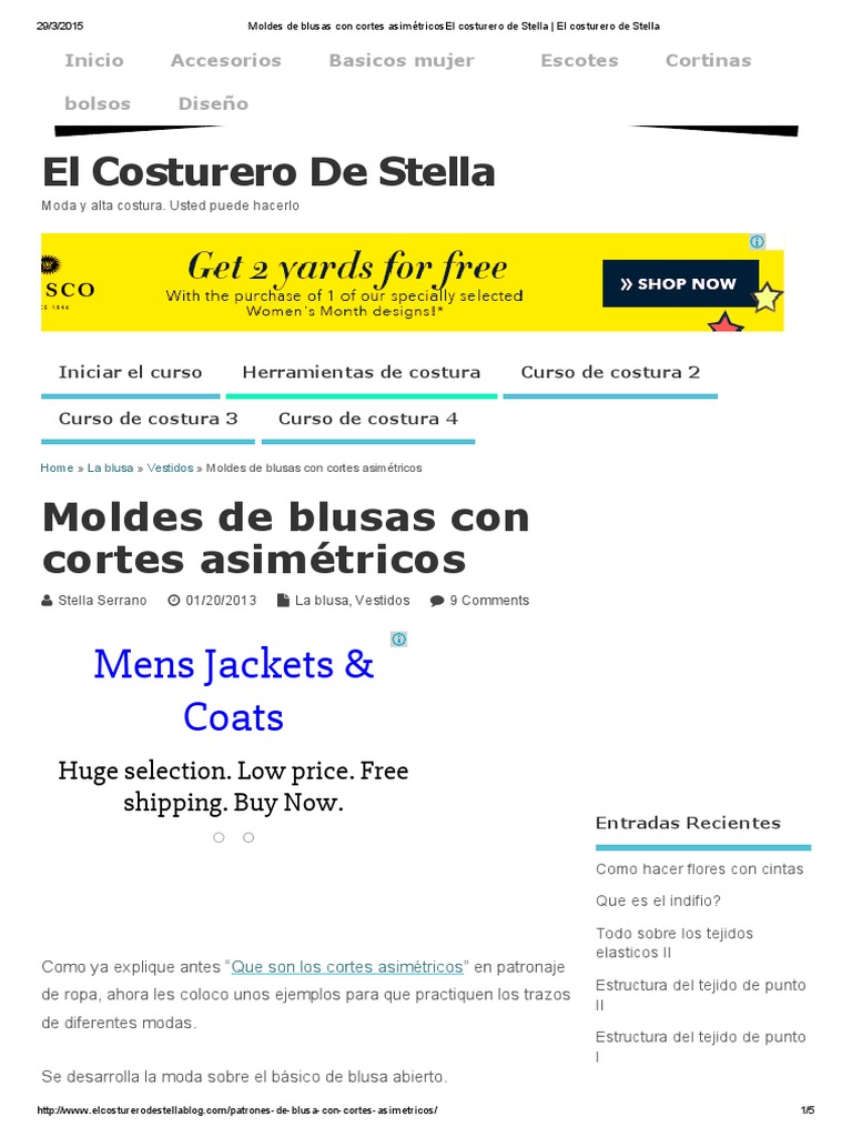 Moldes de Blusas Con Cortes AsimétricosEl Costurero de - El Costurero de | | Ropa | Cuerpo humano