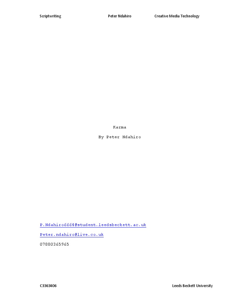 Karma: A Script on Office Rivalry | PDF | Leisure