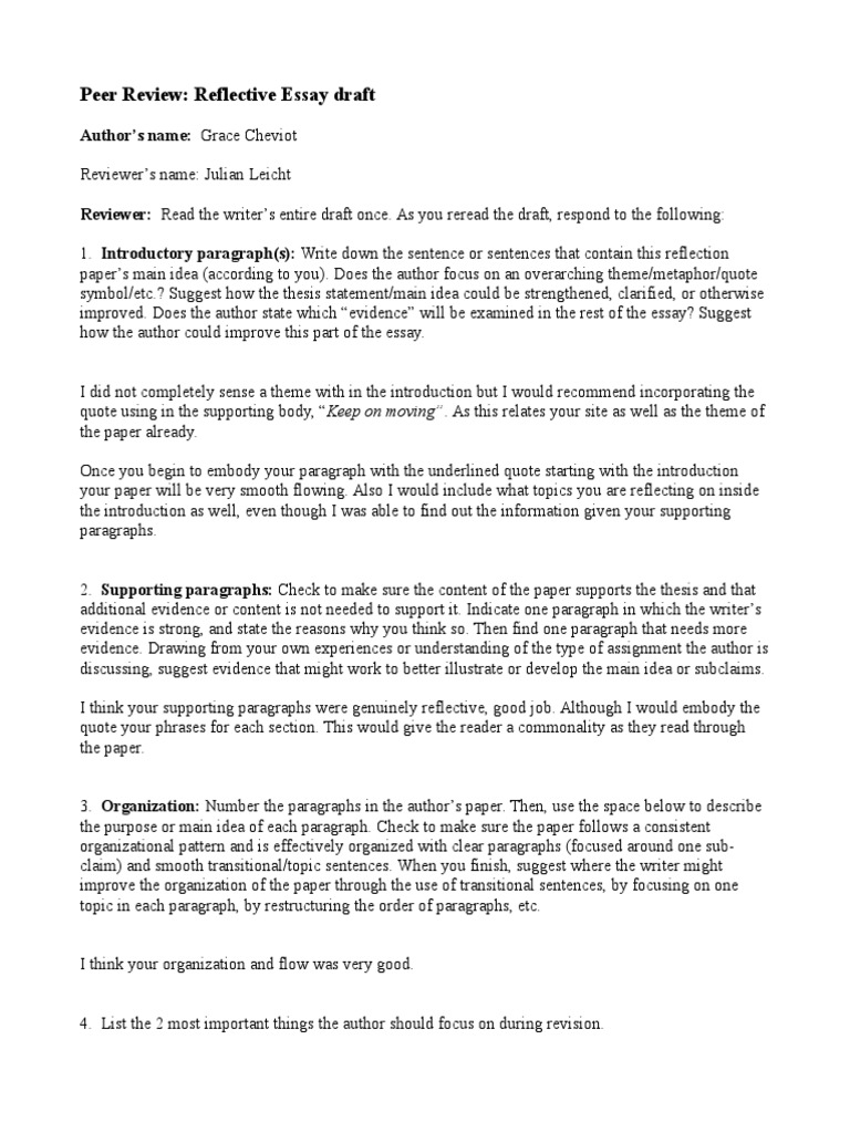 How to write a reflection paragraph picture