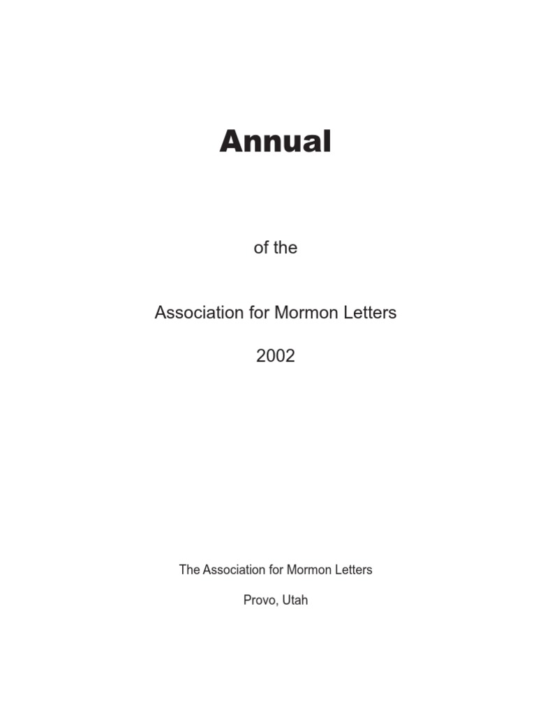 Aml Annual 2002 Abraham The Church Of Jesus Christ Of - 