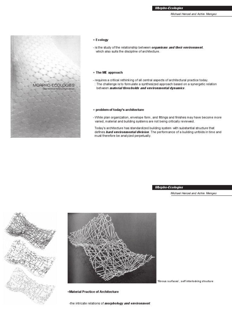Morpho-Ecologies: Towards Heterogeneous Space In