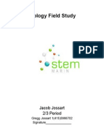 Biology Field Study: Jacob Jossart 2/3 Period