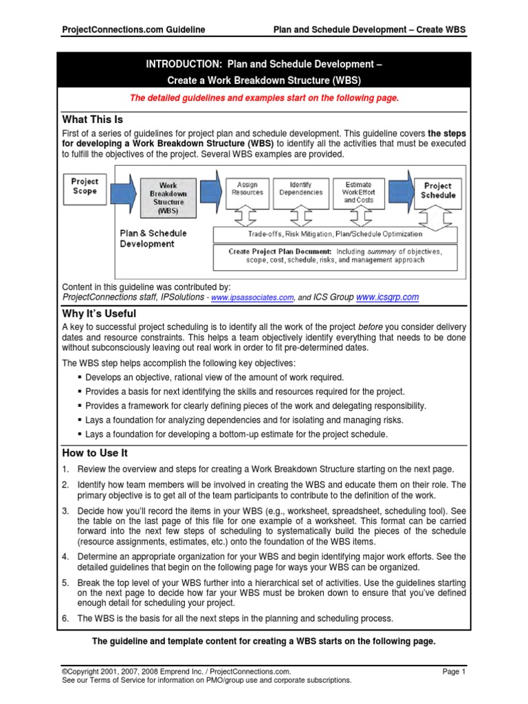 Planning Tasks and Wbs | PDF