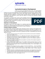 Requirements When Using Handheld Analytical X-Ray Equipment