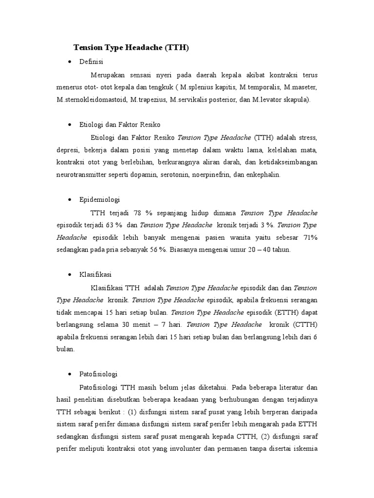 Tension Type Headache | PDF