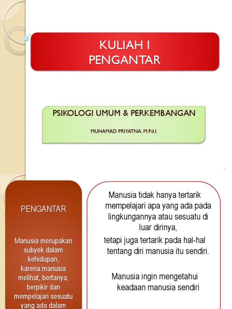 Pengantar Psikologi Umum &amp; Perkembangan