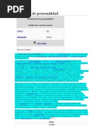 Trastorno de Personalidad