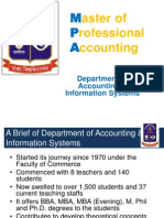 Aster of Rofessional Ccounting: Department of Accounting & Information Systems