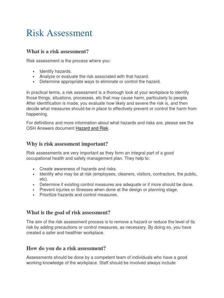 What Is Risk Assessment | PDF | Risk | Risk Assessment