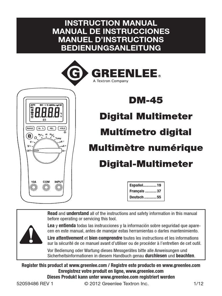 Greenlee DM 45 Electric Current Electronics
