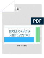 Toksisitas Amonia, Nitrit Dan Nitrat