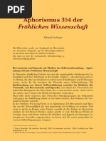 Nietzsches Aphorismus 354 aus der Fröhlichen Wissenschaft