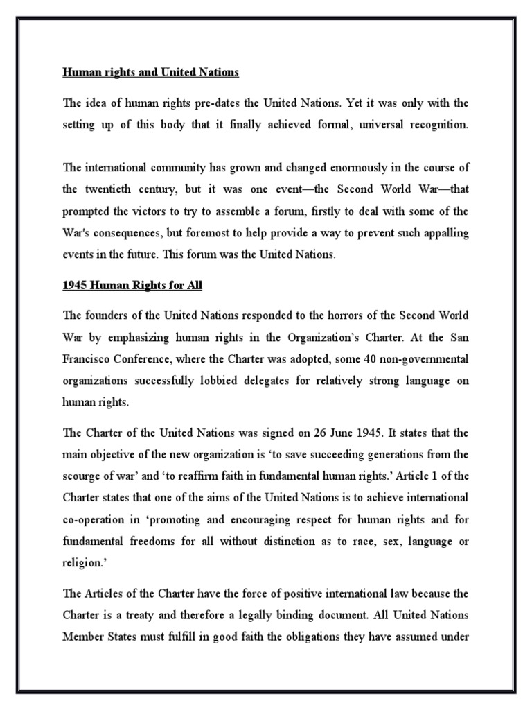 UN's Role in Advancing Human Rights | PDF | Human Rights | United Nations