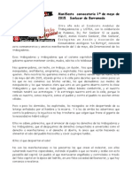 Manifiesto Convocatoria Unitaria 1º de Mayo 2015 Sanlucar