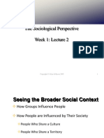 The Sociological Perspective Week 1: Lecture 2