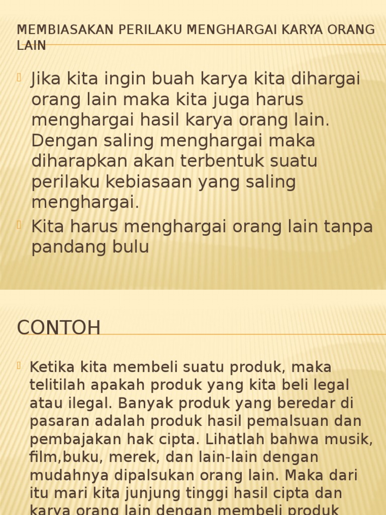 Membiasakan Perilaku Menghargai Karya Orang Lain Pdf