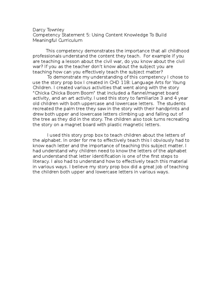 Competency Statement 5-Revised | PDF | General Fiction | Language Arts ...