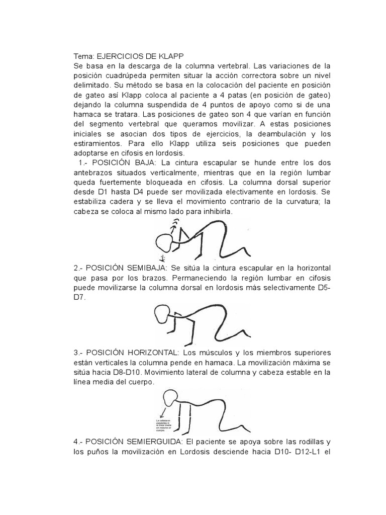 Ejercicios de Klapp para Escoliosis | PDF | Términos anatómicos de ...