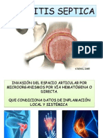 Artritis séptica: causas, microorganismos y presentación