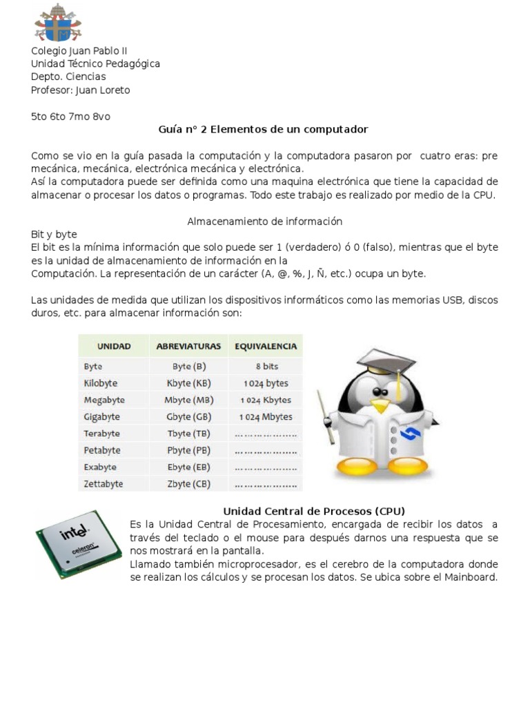 Guia 2 Informatica | PDF | Sistema operativo | Hardware de la computadora