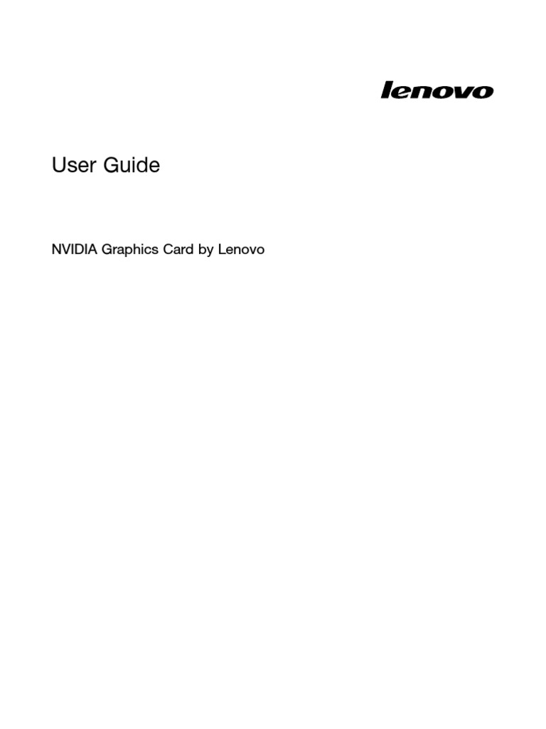 User Guide: NVIDIA Graphics Card by Lenovo | PDF | Damages | Operating ...
