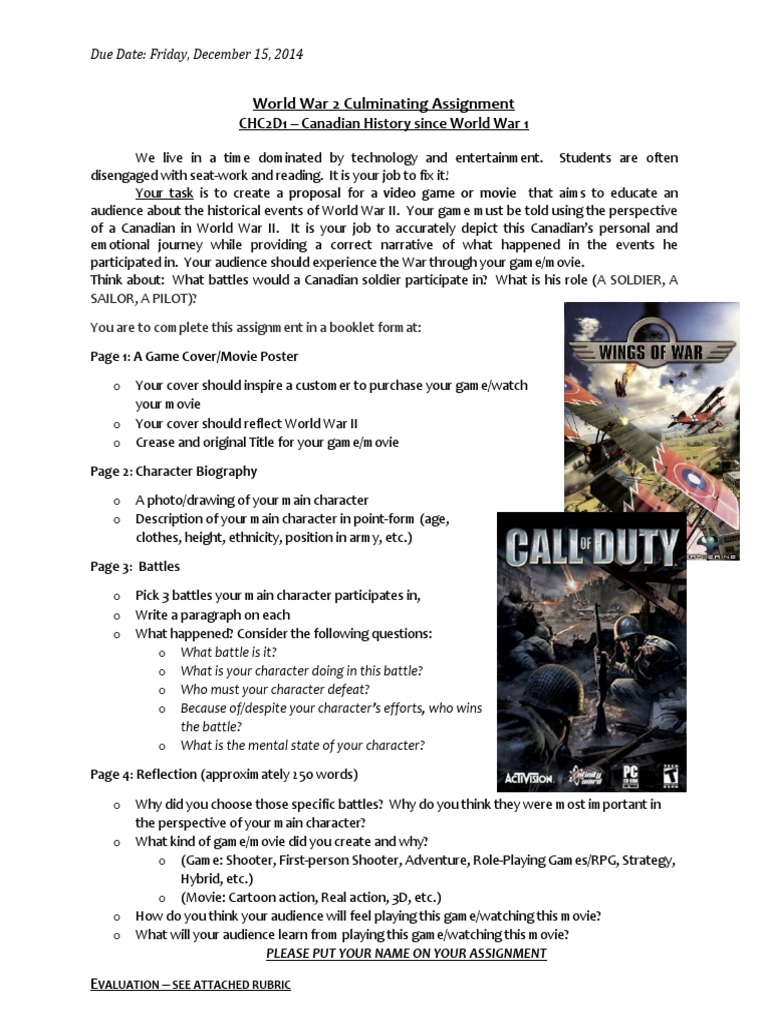 World war 2 research paper rubric picture