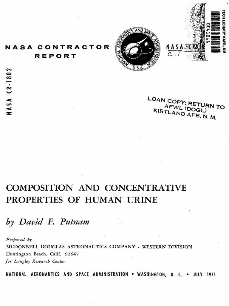 Composition and Concentrative Properties of Human Urine | PDF ...