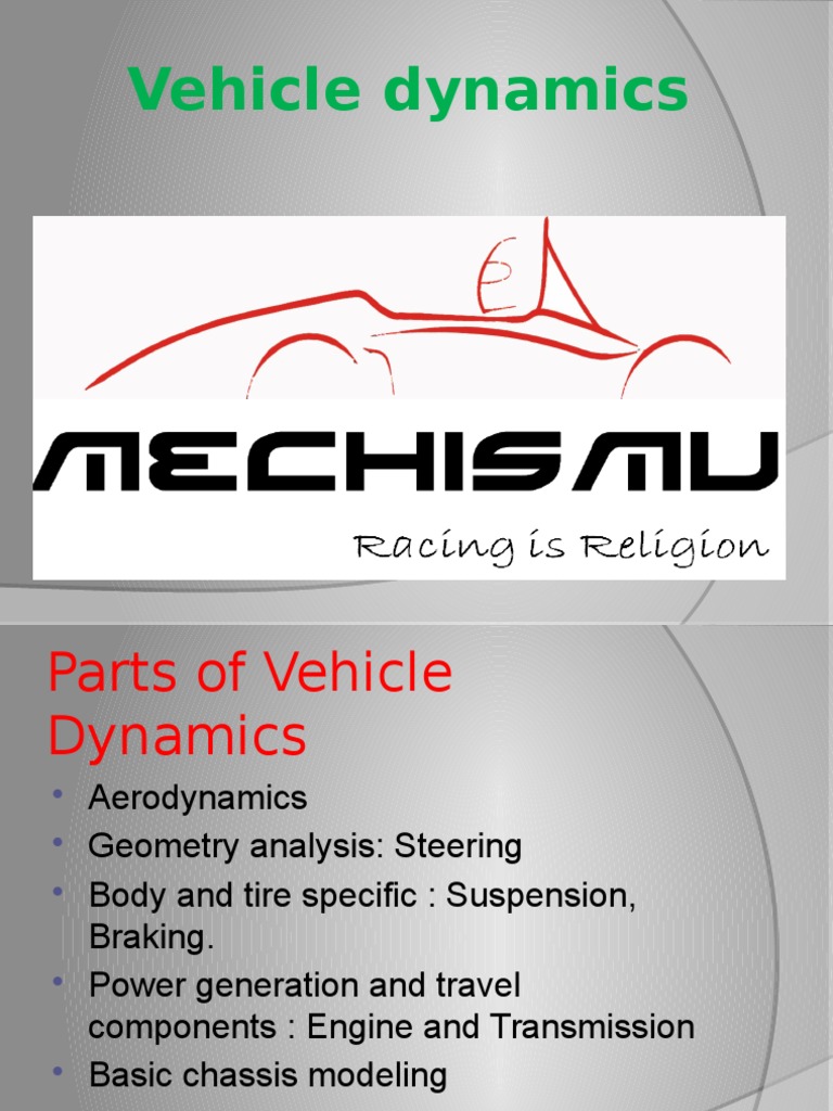Vehicle Dynamics For Mechanical Engineers – WYWIQ
