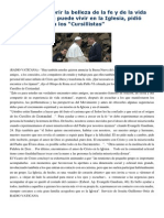 Francisco - Encuentro Con Los Cursillistas 30-4-15 Ayudar A Descubrir La Belleza de La Fe y de La Vida de Gracia Que Se Puede Vivir en La Iglesia