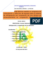 Cálculo de Carga de Refrigeración y Congelación de Alimentos