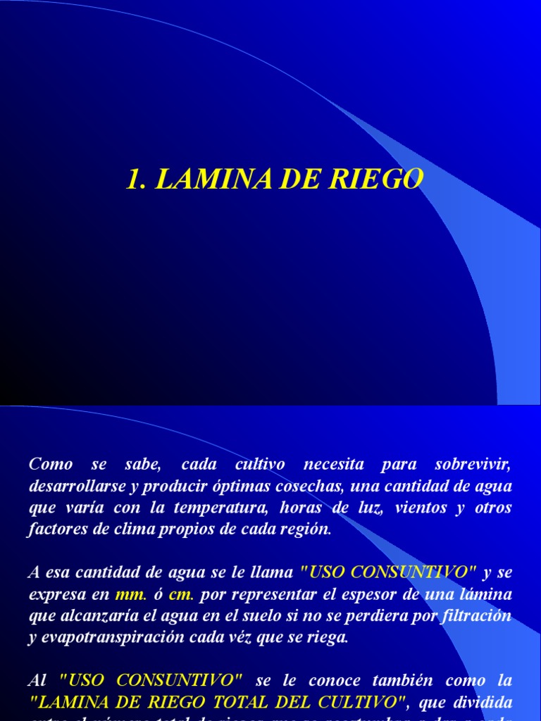 Lamina de Riego | PDF | Agua | Densidad