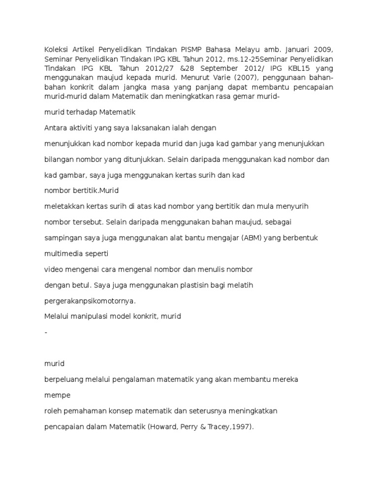Koleksi Artikel Penyelidikan Tindakan Pdf