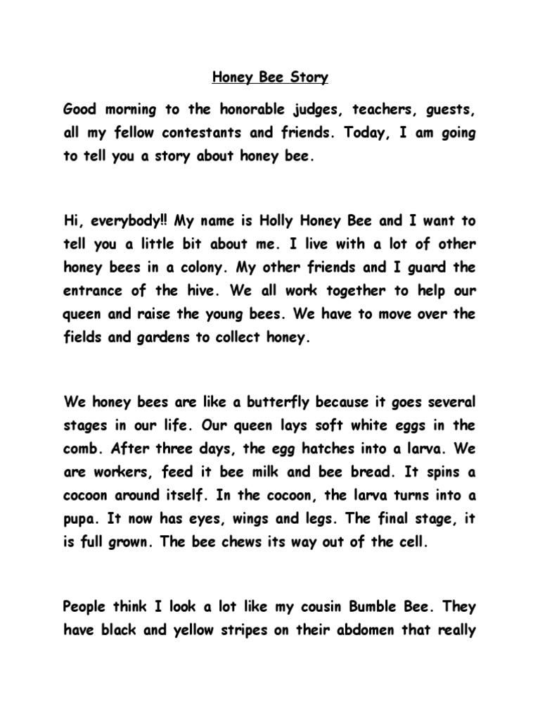 Honey Bee Story for Kids | PDF | Art