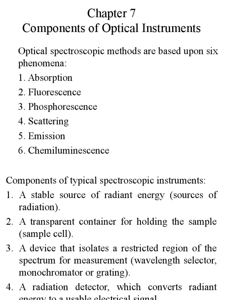 Components of Spectroscopic Instruments | PDF | Optical Filter | Laser