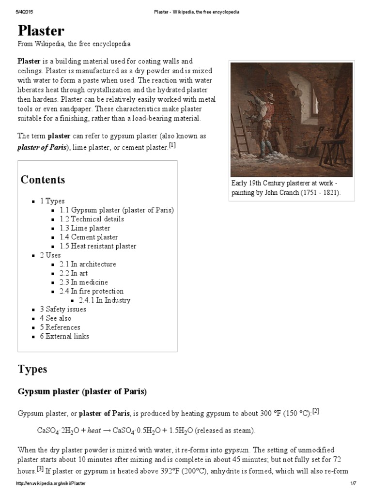 Types and Uses of Plaster Materials | PDF | Plaster | Building Engineering