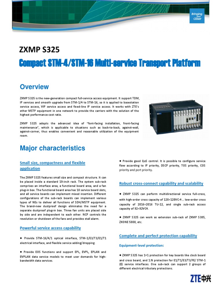 ZTE ZXMP S325 Datasheet PDF | PDF | Wavelength Division Multiplexing ...