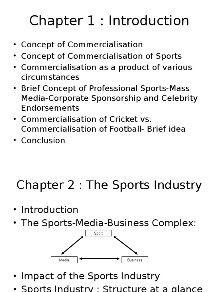 On Commercialisation of Sports PDF Sports Business