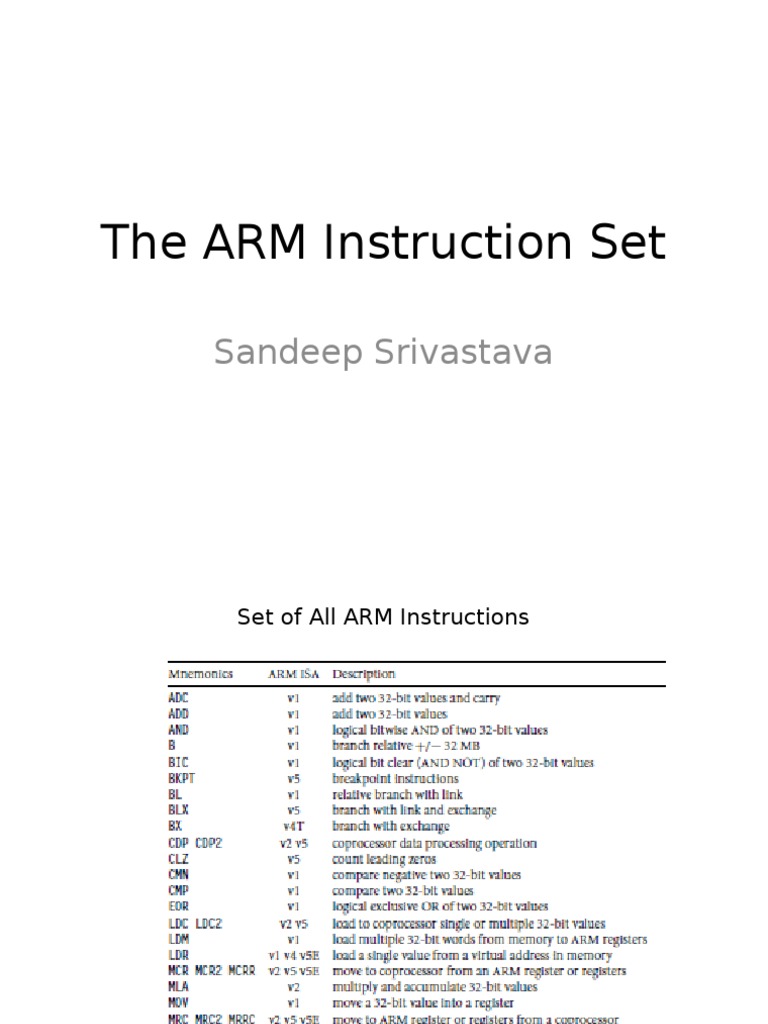 ARM Instruction Set | PDF | Digital Technology | Computer Architecture