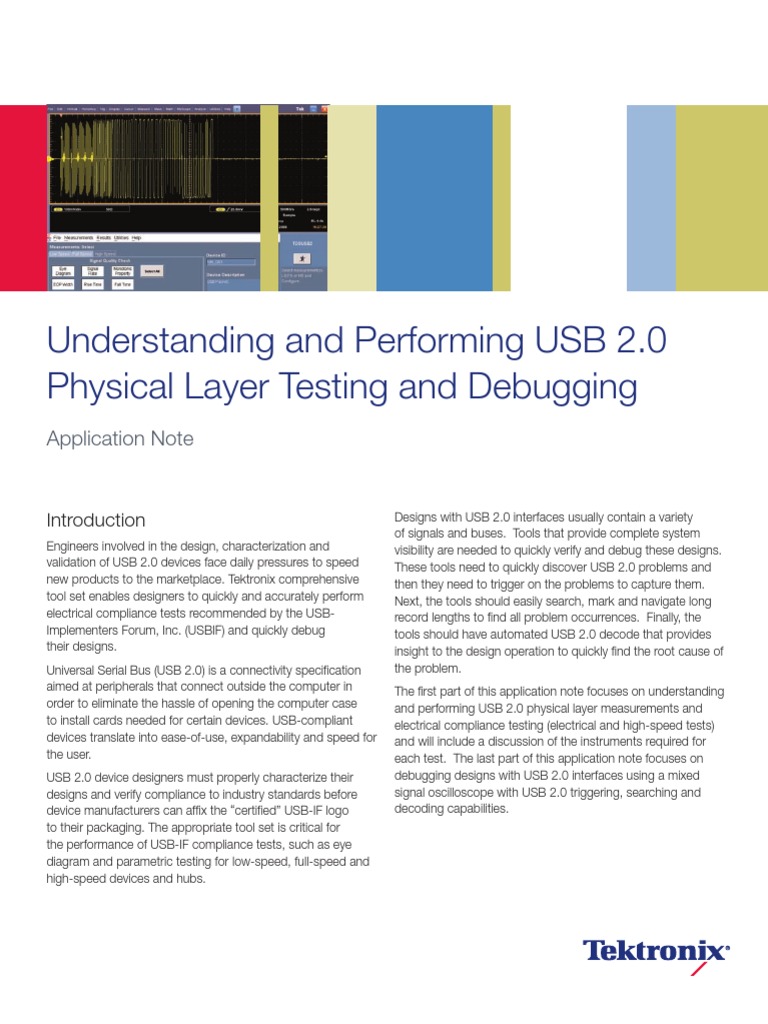 USB Physical Layer Testing Usb Electrical Impedance