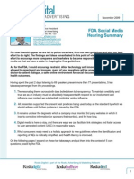 FDA Social Media Hearing Summary: Kurt Mueller Executive Vice President Roska Digital Advertising 215-699-9200, Ext. 123