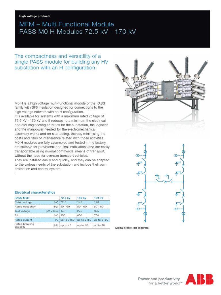 PASS M0 H Modules 72.5 KV - 170 KV: MFM - Multi Functional Module | PDF