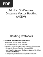 Ad Hoc On Demand Distance Vector Routing AODV