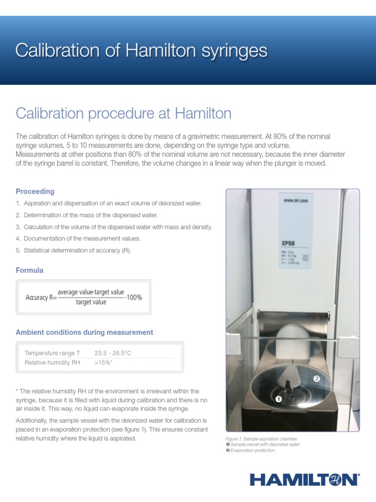 Syringe Calibration Information PDF Calibration Relative Humidity